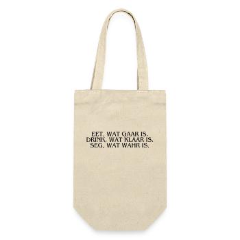 Plattdeutsch Ostfriesland "Eet, wat gaar is." - Geschenkbeutel für Flaschen - Natur - Vorne
