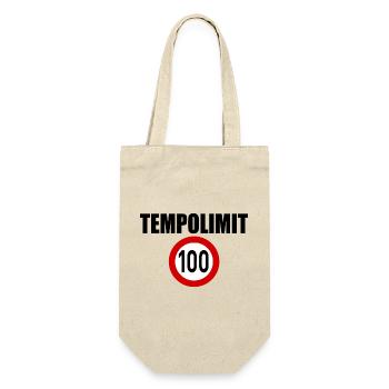Tempolimit 100 - Geschenkbeutel für Flaschen - Natur - Vorne
