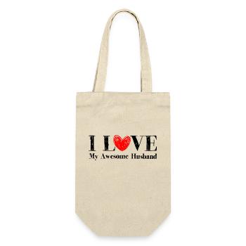 I Love My Awesome Husband - Gift Bag for Bottles - nature - Front