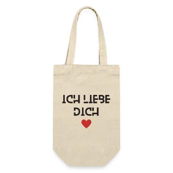 Ich liebe dich Lieblingsmensch Schatz Valentinstag - Geschenkbeutel für Flaschen - Natur - Vorne