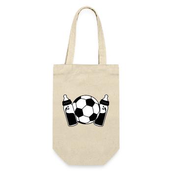 Premier biberons de football de la fête des pères papa fils - Sac à bouteille - nature - Devant
