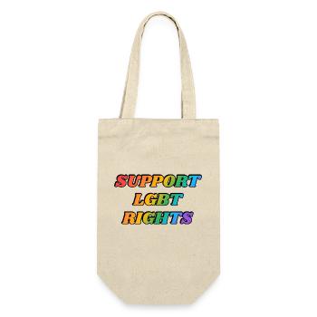 Unterstützen Sie LGBT Rights Rainbow - Geschenkbeutel für Flaschen - Natur - Vorne