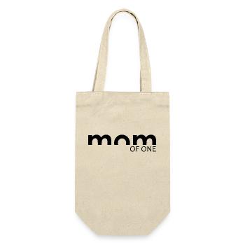 MAMAN - Mutter von drei Kindern - Geschenkbeutel für Flaschen - Natur - Vorne