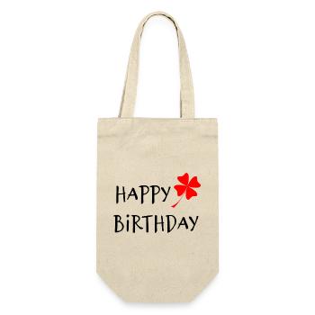 HAPPY BIRTHDAY. HAPPY BIRTHDAY. ANNIVERSARY. - Gift Bag for Bottles - nature - Front