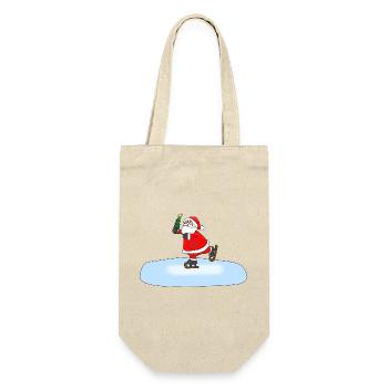 Santa Claus Skating - Gift Bag for Bottles - nature - Front