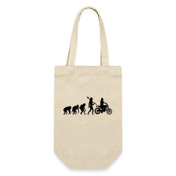 Evolution Motorrad Biker Mutter Motorrad Motorrad Motorrad - Geschenkbeutel für Flaschen - Natur - Vorne