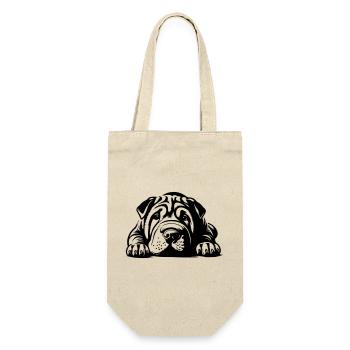 Tête de Shar Pei avec pattes - Sac à bouteille - nature - Devant