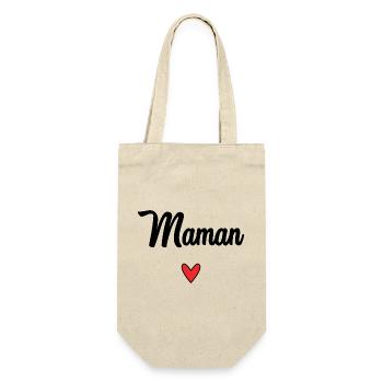 ALLES GUTE ZUM GEBURTSTAG. HERZ. SCHÖNEN MUTTERTAG. MAMA - Geschenkbeutel für Flaschen - Natur - Vorne