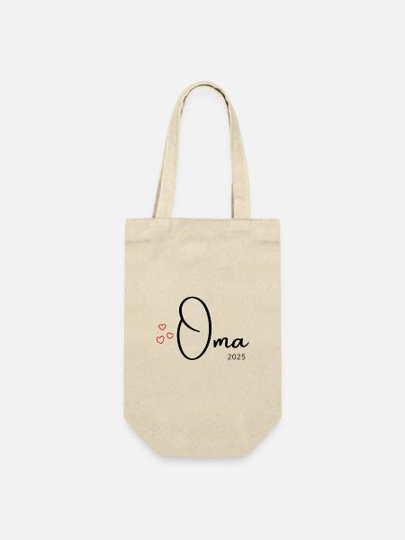 Oma 2025 - Geschenkbeutel für Flaschen - Natur
