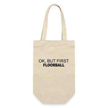 Floorball Ballsport Innebandy Unihockey - Gift Bag for Bottles - nature - Front