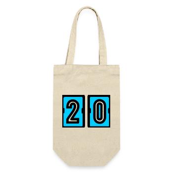 20. 20. JAHRESTAG. 20-JÄHRIGES JUBILÄUM. 20 JAHRE. - Geschenkbeutel für Flaschen - Natur - Vorne