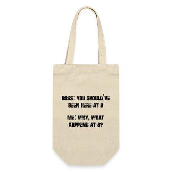 you should've been here at 8 me why what happened - Gift Bag for Bottles - nature - Front