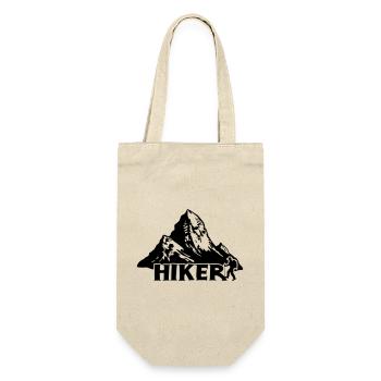 Wanderer - Bergwanderung [Schwarz] - Geschenkbeutel für Flaschen - Natur - Vorne