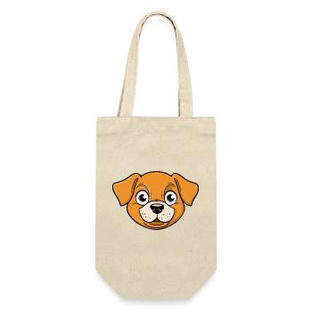 Fröhliches Bild eines Hundekopfes - Geschenkbeutel für Flaschen - Natur - Vorne