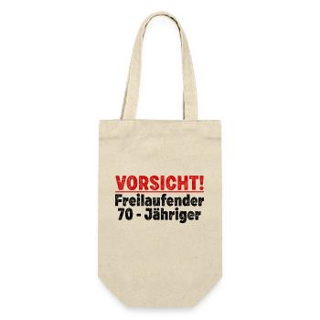 70. Geburtstag Männer Frauen Lustig 70 Jahre - Geschenkbeutel für Flaschen - Natur - Vorne