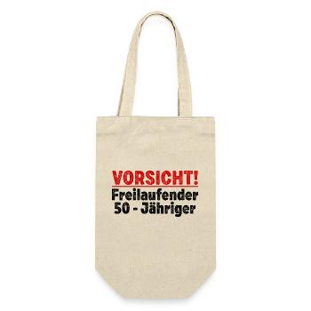 50. Geburtstag Männer Frauen Lustig 50 Jahre - Geschenkbeutel für Flaschen - Natur - Vorne