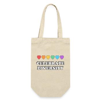 Celebrate Diversity Rainbow Hearts - Gift Bag for Bottles - nature - Front