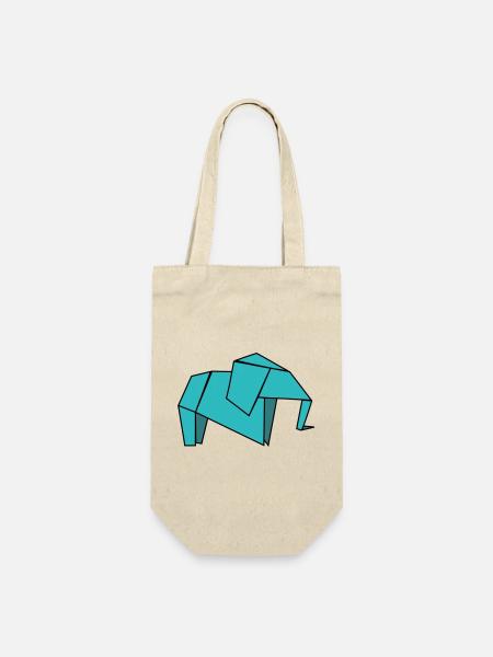 Origami Elephant - Geschenkbeutel für Flaschen - Natur
