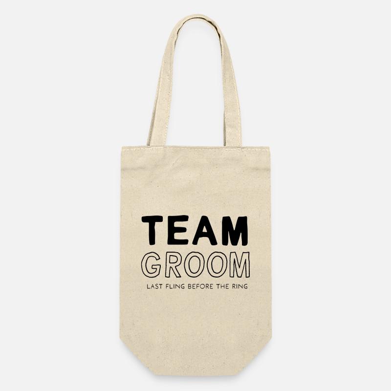 Team Groom - Geschenkbeutel für Flaschen - Natur
