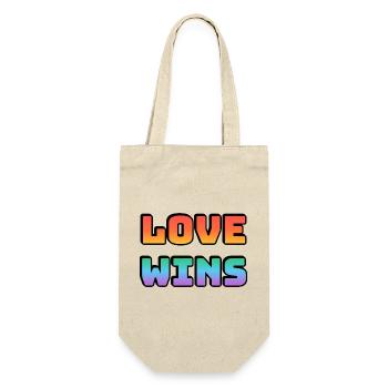 L’amour gagne des lettres arc-en-ciel dégradées - Sac à bouteille - nature - Devant