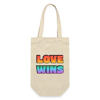 Love Wins Gradient Bold Text - Gift Bag for Bottles - nature - Front