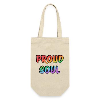 Stolze Seele Regenbogen Handschrift Typografie - Geschenkbeutel für Flaschen - Natur - Vorne