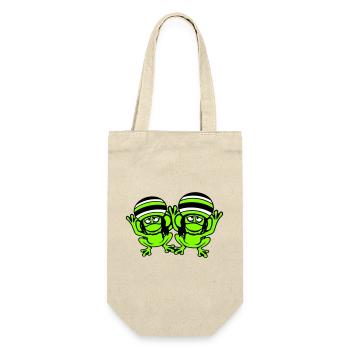 2 Frogs Reggae Music Rasta Hair Hat Jamaica - Gift Bag for Bottles - nature - Front