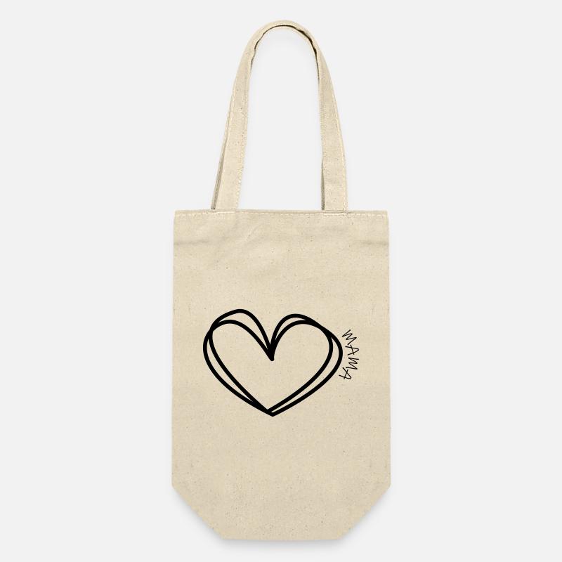Mom Heart - Gift Bag for Bottles - nature