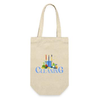 Bunte Reinigungswerkzeug-Illustration - Geschenkbeutel für Flaschen - Natur - Vorne