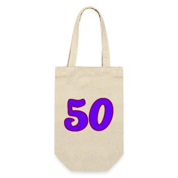 50. 50 JAHRE. 50-JÄHRIGES JUBILÄUM. 50-JÄHRIGES JUBILÄUM. - Geschenkbeutel für Flaschen - Natur - Vorne