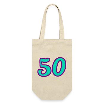 50. 50 ANS. 50e ANNIVERSAIRE. ANNIVERSAIRE 50 ANS. - Sac à bouteille - nature - Devant