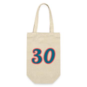 30. 30 ANS. 30e ANNIVERSAIRE. ANNIVERSAIRE 30 ANS. - Sac à bouteille - nature - Devant