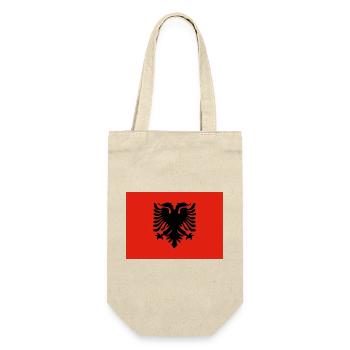 Albanische Adlerflagge Design - Geschenkbeutel für Flaschen - Natur - Vorne