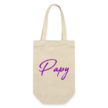 OPA. PAPA. VATERTAG. FROHER VATERTAG - Geschenkbeutel für Flaschen - Natur - Vorne