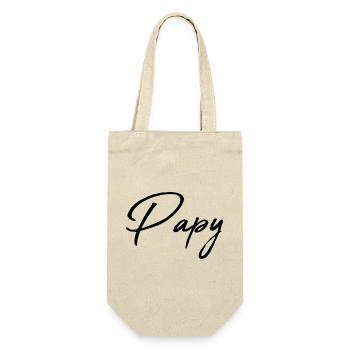 OPA. PAPA. VATERTAG. FROHER VATERTAG - Geschenkbeutel für Flaschen - Natur - Vorne