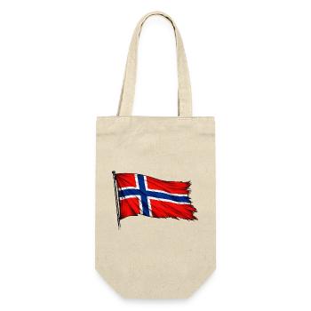 Norwegische Flagge Fließend - Geschenkbeutel für Flaschen - Natur - Vorne