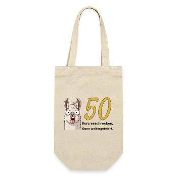 50th birthday – briefly frightened, then celebrated - Gift Bag for Bottles - nature - Front