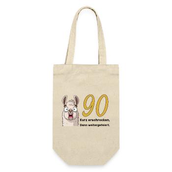 90th birthday – briefly frightened, then celebrated - Gift Bag for Bottles - nature - Front