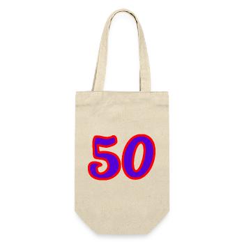 50. 50 ANS. 50e ANNIVERSAIRE. ANNIVERSAIRE 50 ANS. - Sac à bouteille - nature - Devant