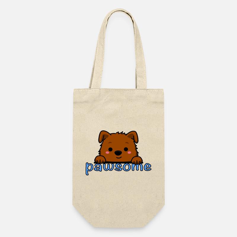 Pawsome! - Geschenkbeutel für Flaschen - Natur