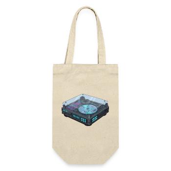 Futuristic Turntable Cool Modern Design - Gift Bag for Bottles - nature - Front