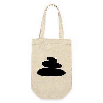 Zen Steine Balance Turm - Geschenkbeutel für Flaschen - Natur - Vorne