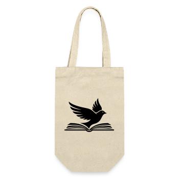 Silhouette d’oiseau de livre noir - Sac à bouteille - nature - Devant