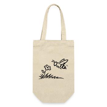 T-shirt abeille minimaliste mignon - Sac à bouteille - nature - Devant