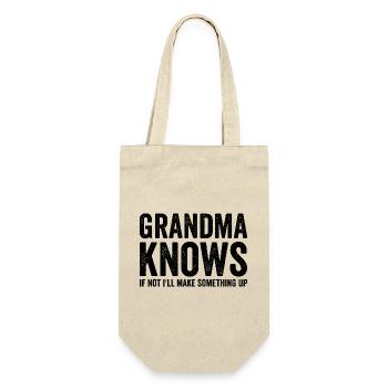Oma weiß, wenn nicht, denke ich mir etwas Lustiges - Geschenkbeutel für Flaschen - Natur - Vorne