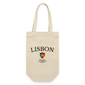 Souvenir Lissabon, elegantes Design Lissabon - Geschenkbeutel für Flaschen - Natur - Vorne