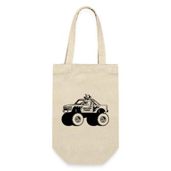 Einhorn im Monstertruck - Geschenkbeutel für Flaschen - Natur - Vorne