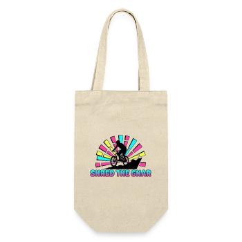 90er Neon Shred The Gnar Mountain Biker - Geschenkbeutel für Flaschen - Natur - Vorne