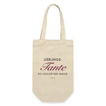LieblingsTante Eleganz - Geschenkbeutel für Flaschen - Natur - Vorne