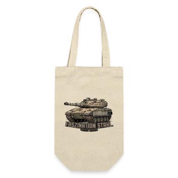 Merkava Panzer – Faszination Stahl. Nicht Krieg. - Geschenkbeutel für Flaschen - Natur - Vorne
